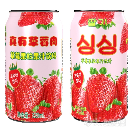 港中花草莓果肉果汁飲料320ml