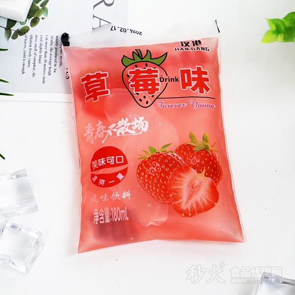 汉港草莓风味饮料180ml