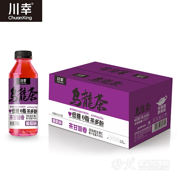 川幸夏黑葡萄乌龙果汁茶500mlX15瓶