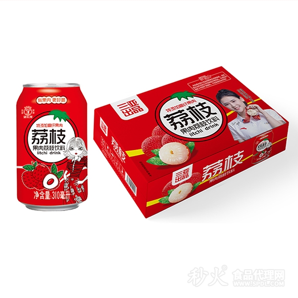 果肉荔枝果粒果汁饮料310ml