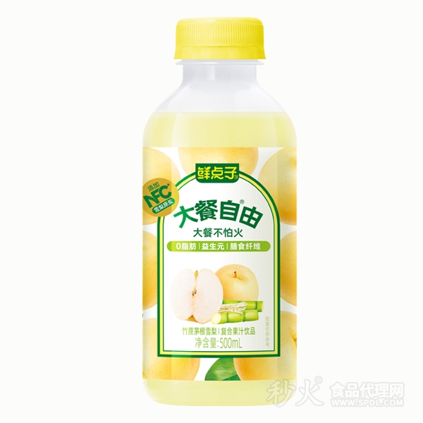 鲜点子大餐自由竹蔗茅根雪梨复合果汁饮品500ml