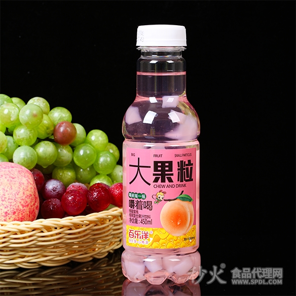 百乐洋大果粒蜂蜜蜜桃椰果复合果汁饮料450ml