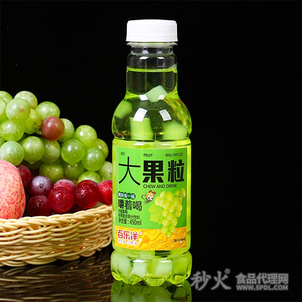 百乐洋大果粒蜂蜜葡萄椰果复合果汁饮料450ml