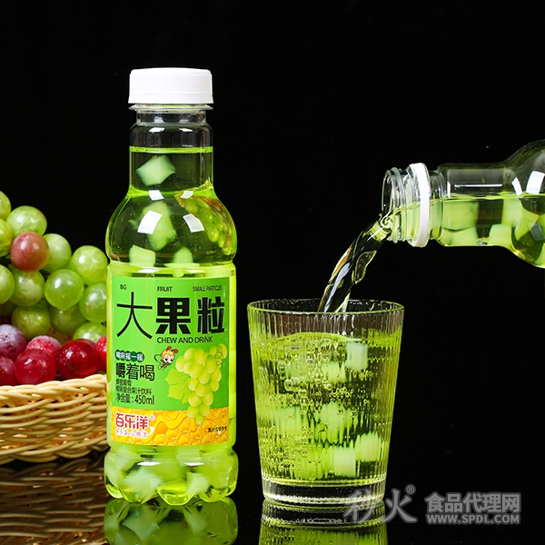 百乐洋大果粒蜂蜜葡萄椰果复合果汁饮料450ml