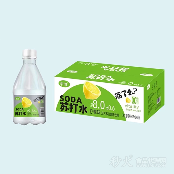 华渭柠檬味无汽苏打果味饮料375mlx24瓶