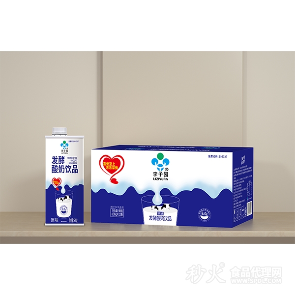 李子园原味发酵酸奶饮品600gx12盒
