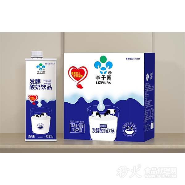 李子园原味发酵酸奶饮品1kgx6盒