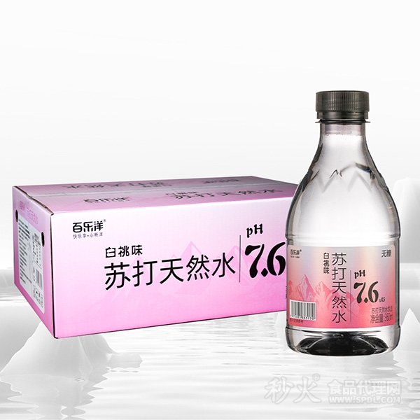 百乐洋苏打天然水白桃味360mlx24瓶