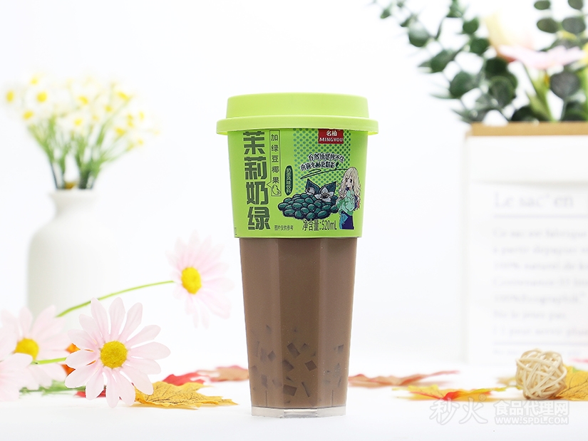 名柚茉莉奶绿奶茶风味饮料