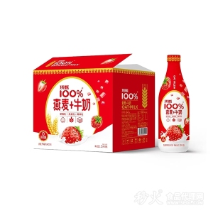 顶甄燕麦牛奶草莓乳味饮料1.25Lx6瓶