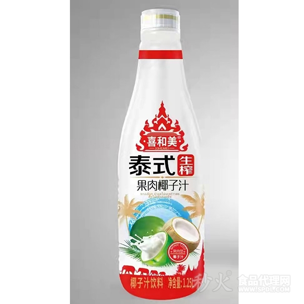 喜和美泰式生榨果肉椰子汁1.25L
