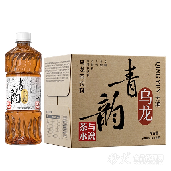 茶与水说青韵乌龙茶饮料700mlx12瓶