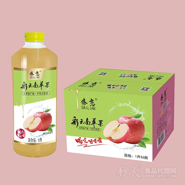 傣恋彩云南苹果汁饮料1Lx6瓶