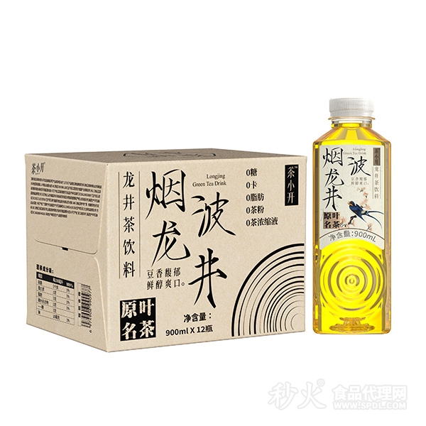 茶小開(kāi)煙波龍井茶飲料900mlx12瓶