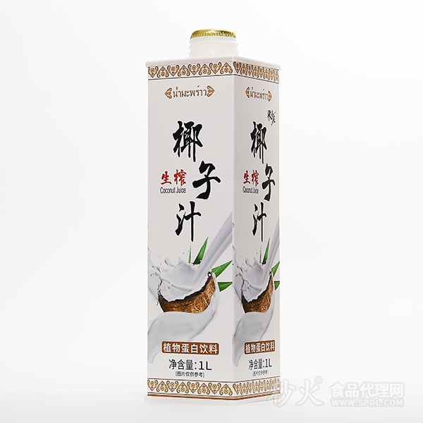 粱小宸生榨椰子汁植物蛋白饮料1L