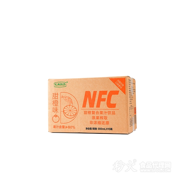 汇果阳光NFC甜橙复合果汁饮品560mlx15瓶