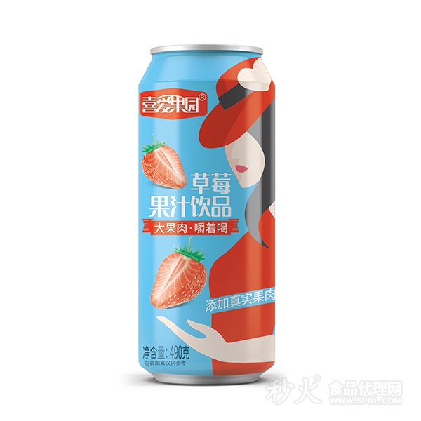 喜爱果园草莓果汁饮品490g