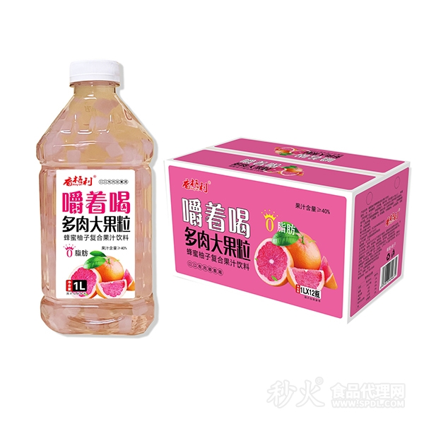 香格利蜂蜜柚子复合果汁饮料1Lx12瓶