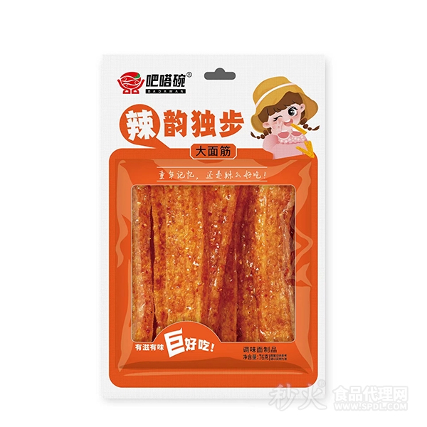 吧嗒碗辣韵独步大面筋调味面制品76g