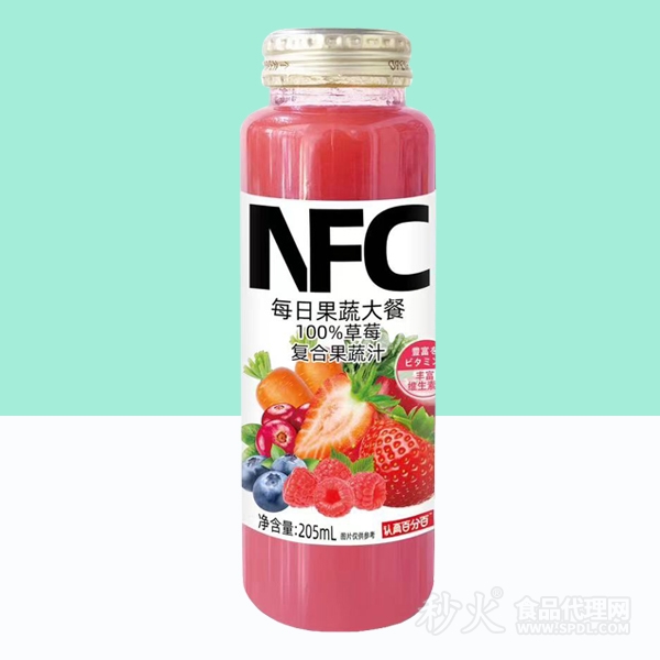 認真百分百草莓復合果蔬汁205ml