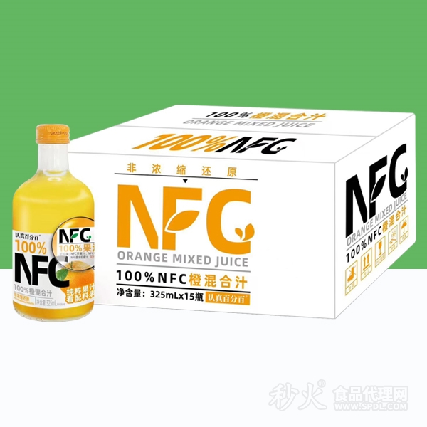 认真百分百NFC橙汁混合果汁325mlx15瓶
