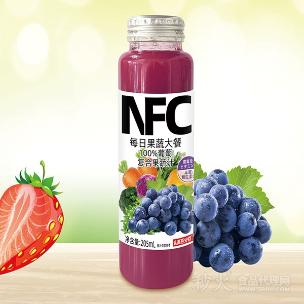 认真百分百NFC每日果蔬大餐葡萄复合果蔬汁210ml