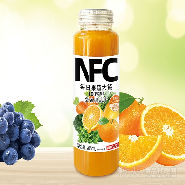 认真百分百NFC每日果蔬大餐橙复合果蔬汁210ml