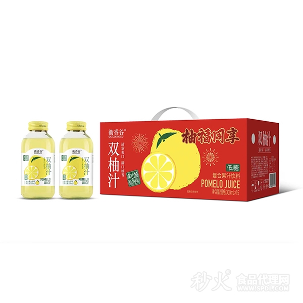 衢香谷柚福同享双柚汁复合果汁饮料300mlx15瓶