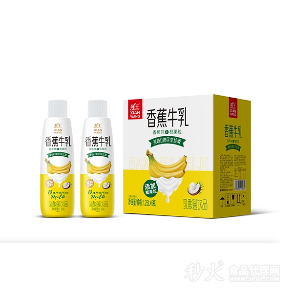 鲜王香蕉牛乳乳酸菌饮品1.25Lx6瓶