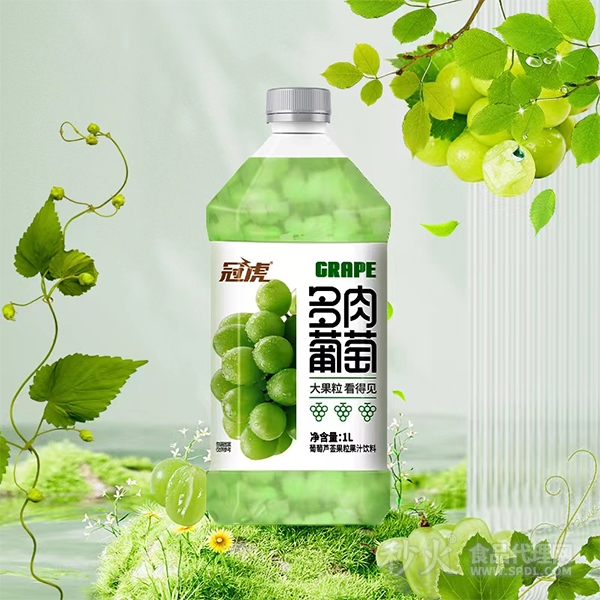 冠虎多肉葡萄芦荟果粒果汁饮料1L