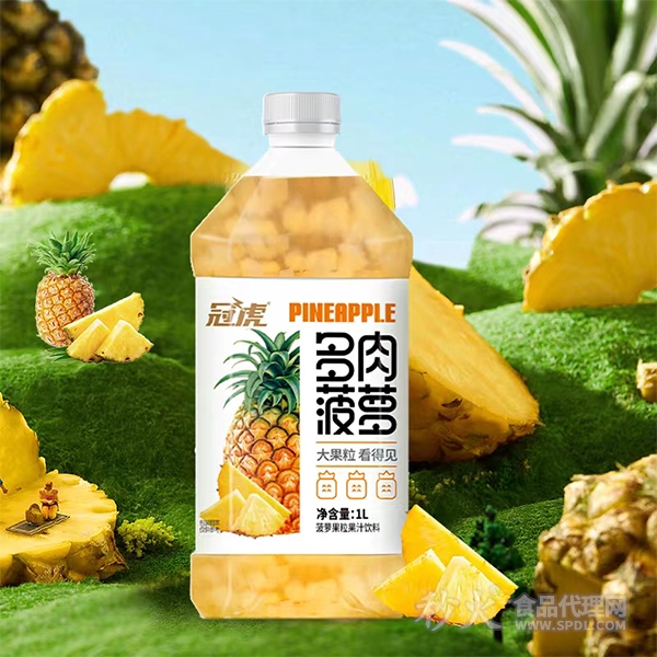 冠虎多肉菠蘿果粒果汁飲料1L