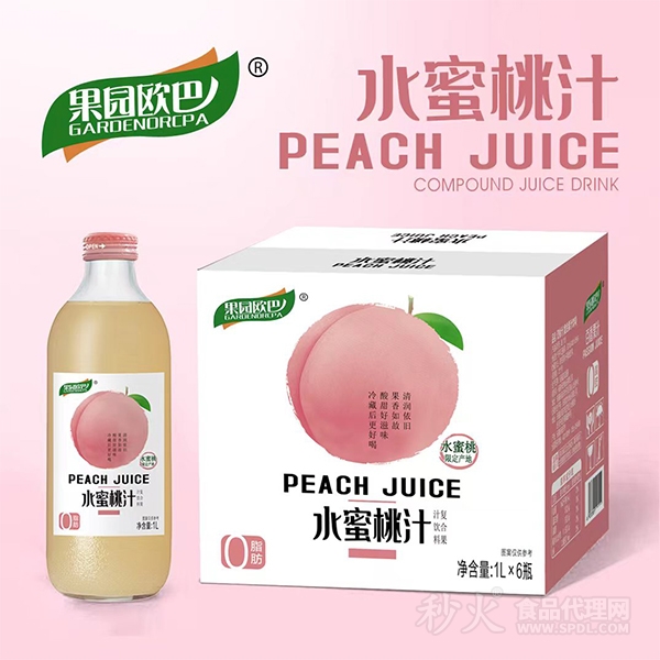 果园欧巴水蜜桃汁1Lx6瓶