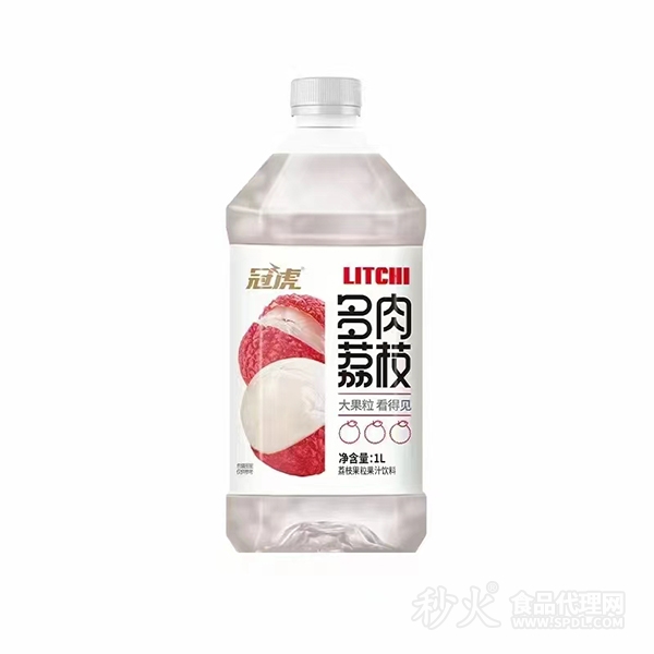 冠虎多肉荔枝果粒果汁饮料1L