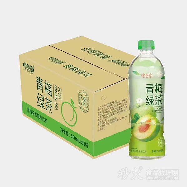 豫善堂青梅绿茶果味饮料500mlx15瓶