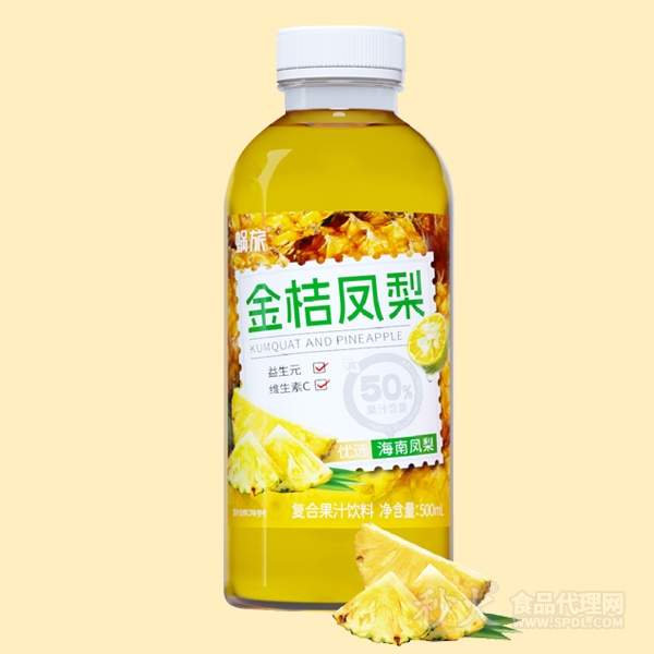 蜗旅金桔凤梨复合果汁饮料500ml