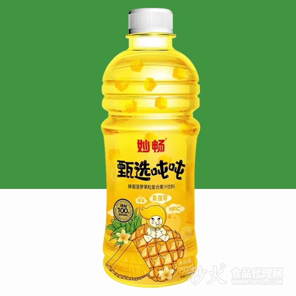 妙畅甄选吨吨蜂蜜菠萝真果肉果汁饮料750ml