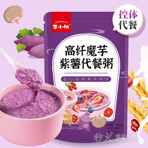 李小饿高纤魔芋紫薯代餐粥400g