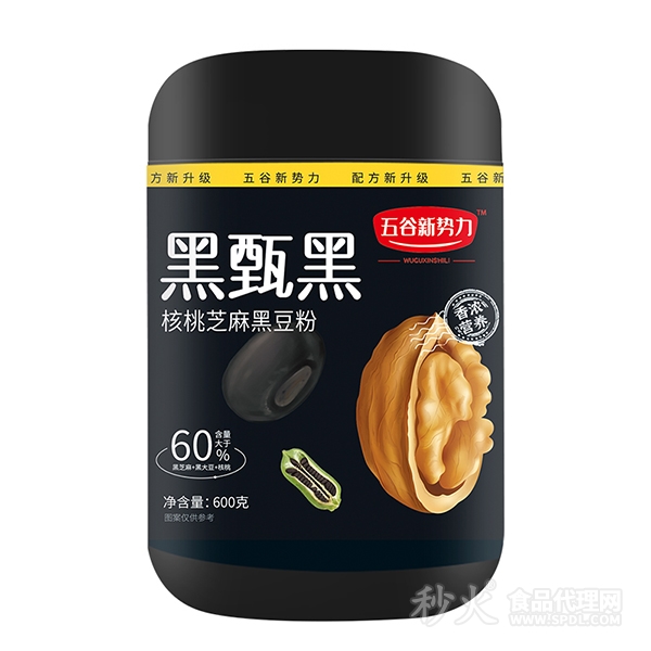 五谷新势力黑甄黑核桃芝麻黑豆粉600g