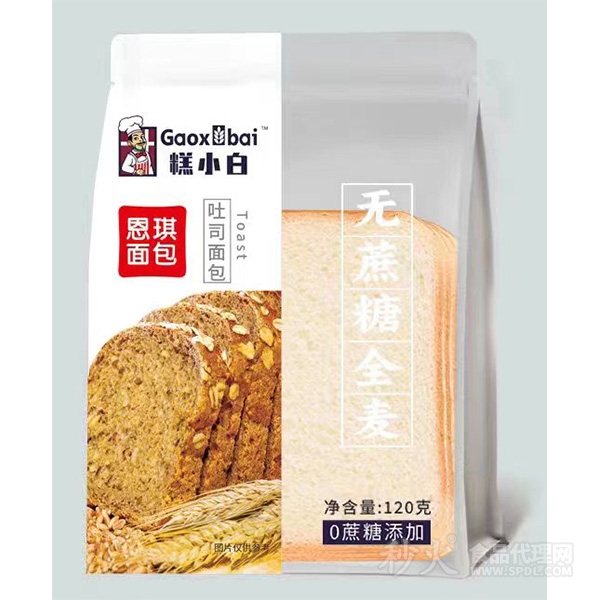 糕小白无蔗糖全麦吐司面包120g