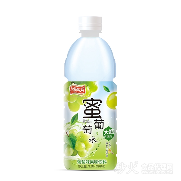 鸿四方蜜葡萄水果味饮料1L