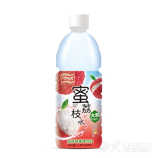 鸿四方蜜荔枝水果味饮料1L