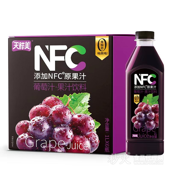 天鮮美NFC葡萄汁果汁飲料1Lx6瓶