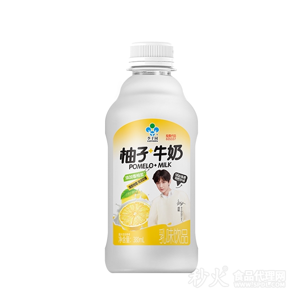 李子园柚子牛奶乳味饮品380ml