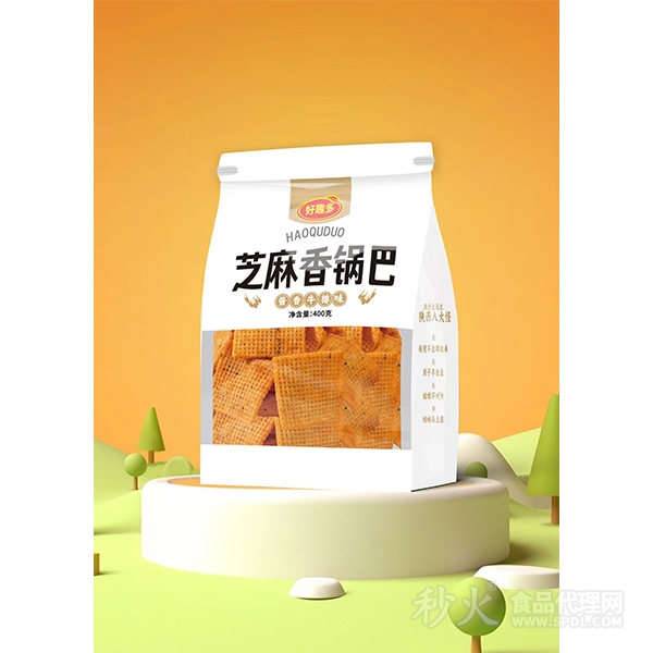 好趣多芝麻香锅巴酱香牛排味400g