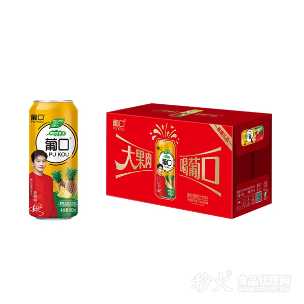 葡口果粒菠蘿汁飲料490mlx8罐