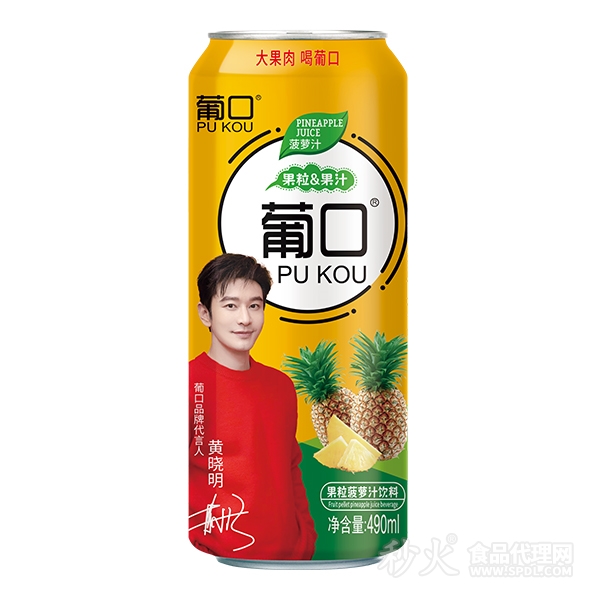 葡口果粒菠萝汁饮料490ml