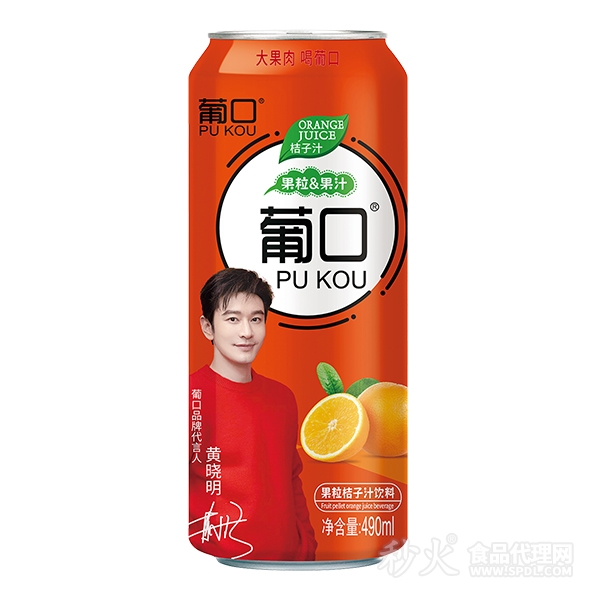 葡口果粒桔子汁饮料490ml