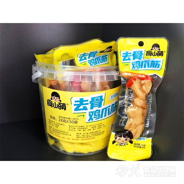 食小萌去骨鸡爪筋柠檬味28gx30袋x8桶