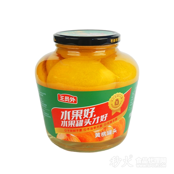 王員外黃桃罐頭1250g