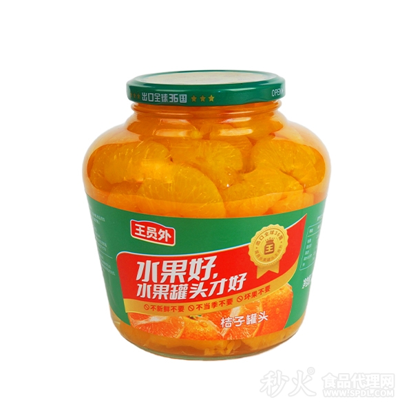 王员外桔子罐头1250g